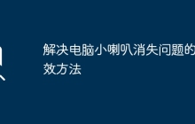 解决电脑小喇叭消失问题的有效方法