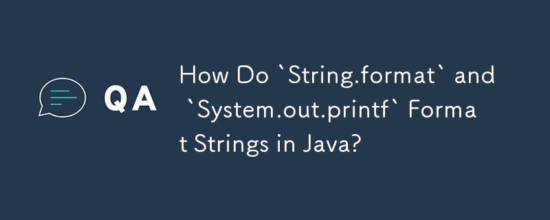 How Do `String.format` and `System.out.printf` Format Strings in Java?