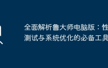 全面解析鲁大师电脑版：性能测试与系统优化的必备工具