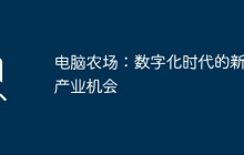 电脑农场：数字化时代的新兴产业机会