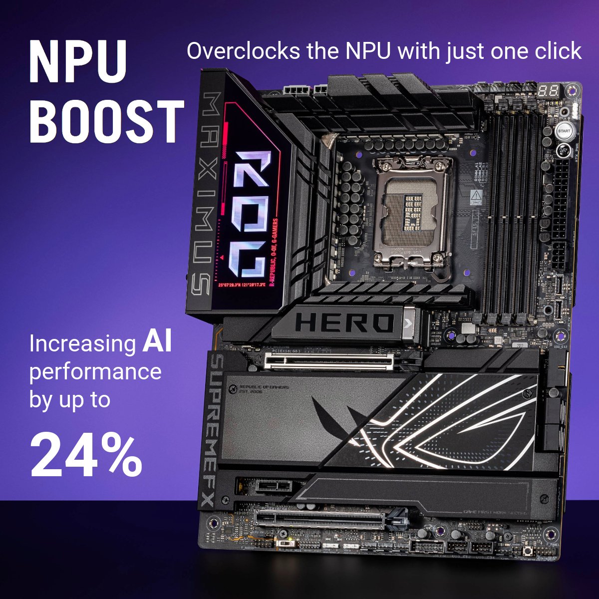 华硕主板支持英特尔酷睿 Ultra 200S 处理器 NPU 一键超频,宣称算力提升 24%