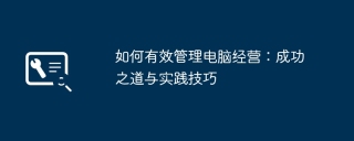 如何有效管理电脑经营：成功之道与实践技巧