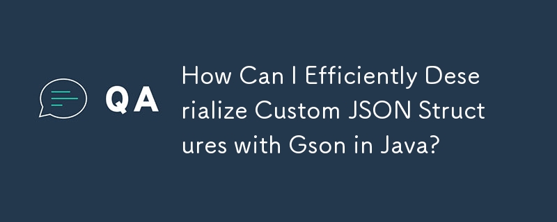 Comment puis-je désérialiser efficacement des structures JSON personnalisées avec Gson en Java ?