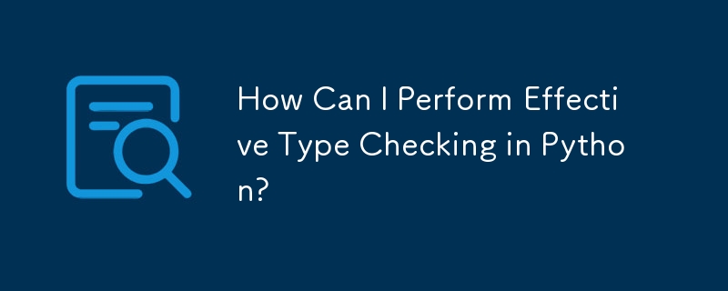 Python で効果的な型チェックを実行するにはどうすればよいですか?