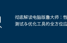 彻底解读电脑版鲁大师：性能测试与优化工具的全方位应用