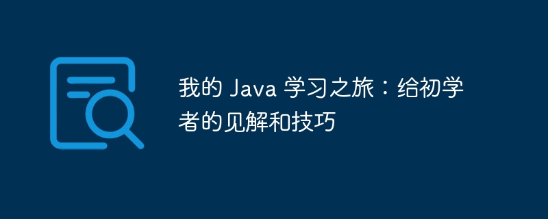 我的 java 学习之旅：给初学者的见解和技巧