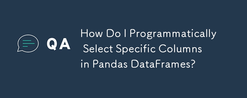 Pandas DataFrames の特定の列をプログラムで選択するにはどうすればよいですか?