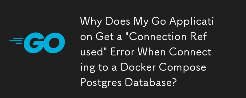Pourquoi mon application Go obtient-elle une erreur « Connexion refusée » lors de la connexion à une base de données Docker Compose Postgres ?