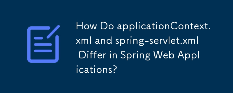 Wie unterscheiden sich applicationContext.xml und spring-servlet.xml in Spring-Webanwendungen?