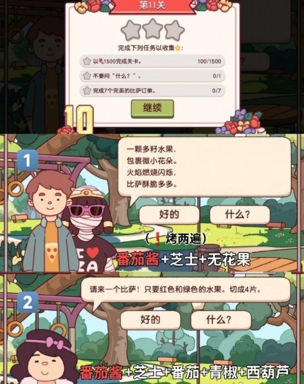 《可口的比萨》十周年餐车第11关通关攻略