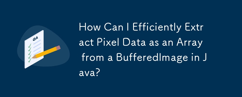 Comment puis-je extraire efficacement des données de pixels sous forme de tableau à partir d'une image tamponnée en Java ?