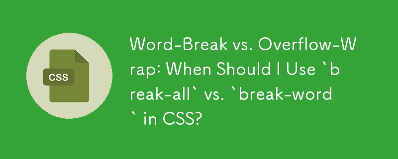 Wortumbruch vs. Überlaufumbruch: Wann sollte ich „Break-All' vs. „Break-Word' in CSS verwenden?