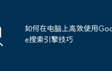 如何在电脑上高效使用Google搜索引擎技巧