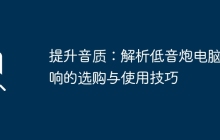 提升音质：解析低音炮电脑音响的选购与使用技巧