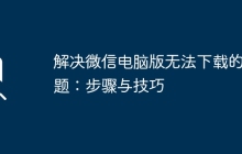 解决微信电脑版无法下载的问题：步骤与技巧