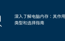深入了解电脑内存：其作用、类型和选择指南