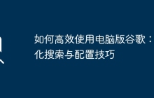 如何高效使用电脑版谷歌：优化搜索与配置技巧