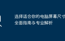 选择适合你的电脑屏幕尺寸：全面指南与专业解析