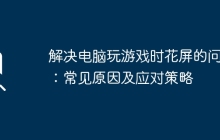 解决电脑玩游戏时花屏的问题：常见原因及应对策略