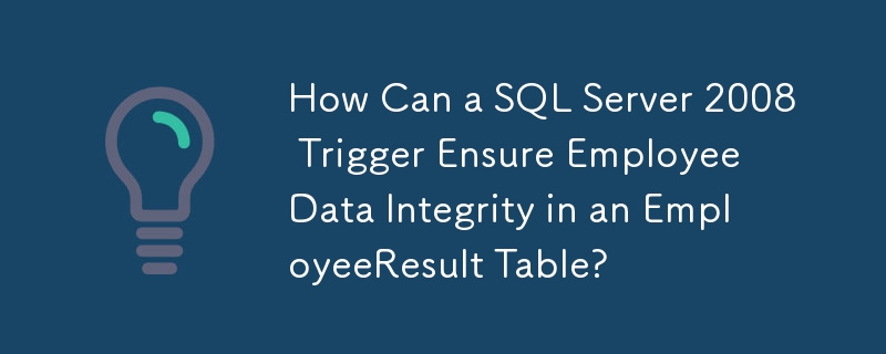 How Can a SQL Server 2008 Trigger Ensure Employee Data Integrity in an ...