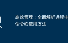 高效管理：全面解析远程电脑命令的使用方法