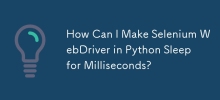 How Can I Make Selenium WebDriver in Python Sleep for Milliseconds?