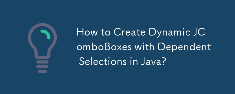 Comment créer des JComboBox dynamiques avec des sélections dépendantes en Java ?