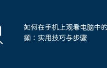 如何在手机上观看电脑中的视频：实用技巧与步骤
