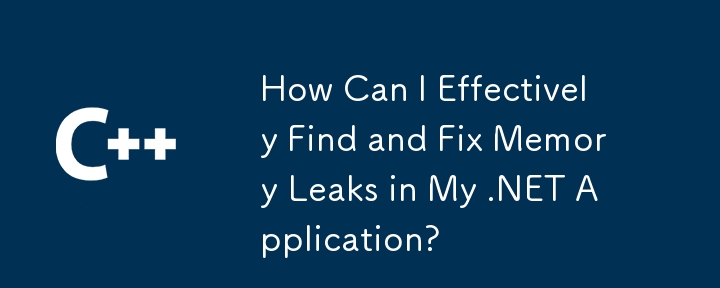 .NET アプリケーションのメモリ リークを効果的に見つけて修正するにはどうすればよいですか?