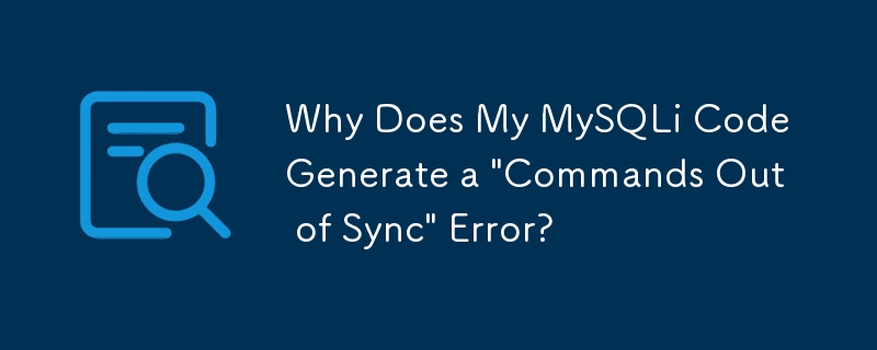 MySQLi コードで「コマンドが同期していない」エラーが生成されるのはなぜですか?