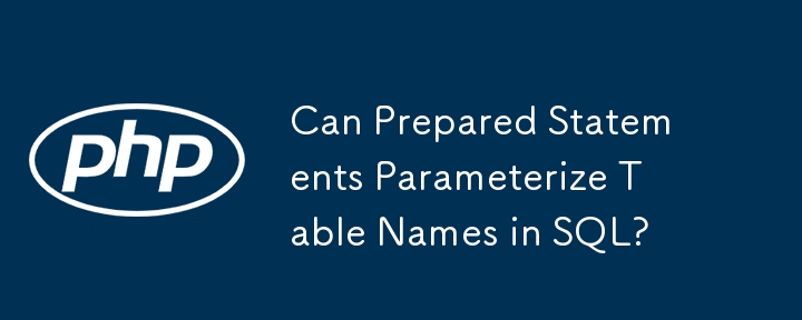 Können vorbereitete Anweisungen Tabellennamen in SQL parametrisieren?