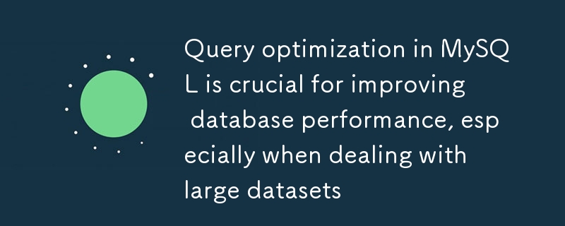 Query optimization in MySQL is crucial for improving database ...