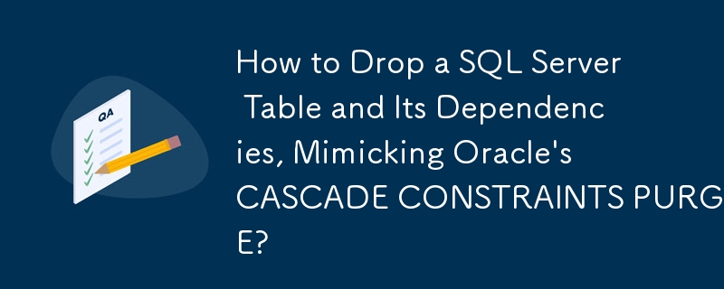 How to Drop a SQL Server Table and Its Dependencies, Mimicking Oracle's CASCADE CONSTRAINTS PURGE?