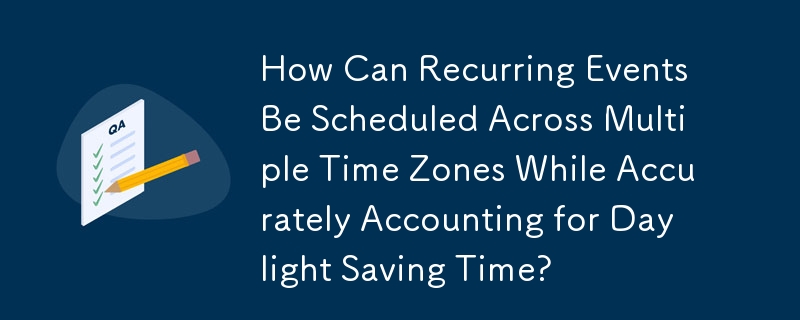 How Can Recurring Events Be Scheduled Across Multiple Time Zones While Accurately Accounting for Daylight Saving Time?