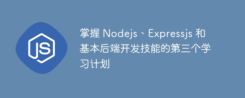 掌握 nodejs、expressjs 和基本后端开发技能的第三个学习计划