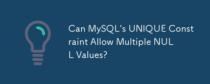 Can MySQL's UNIQUE Constraint Allow Multiple NULL Values?-Mysql ...