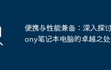 便携与性能兼备：深入探讨Sony笔记本电脑的卓越之处