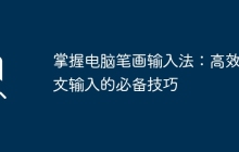 掌握电脑笔画输入法：高效中文输入的必备技巧