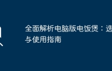 全面解析电脑版电饭煲：选择与使用指南