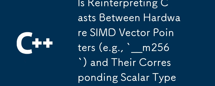 Is Reinterpreting Casts Between Hardware SIMD Vector Pointers (e.g., `__m256`) and Their Corresponding Scalar Types Undefined Behavior in C  ?