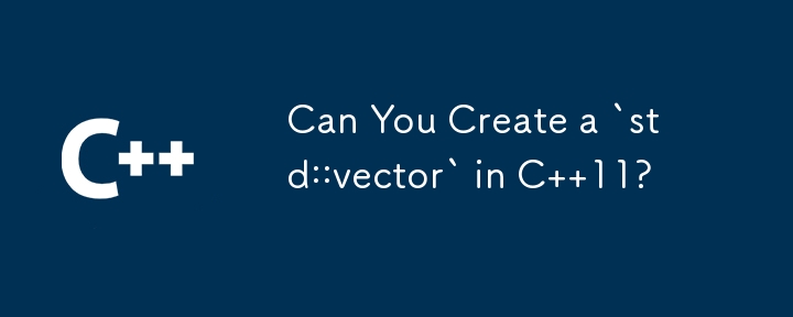 你能在 C 11 中创建一个 `std::vector` 吗？