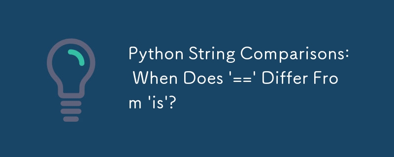 Python String Comparisons: When Does '==' Differ From 'is'?