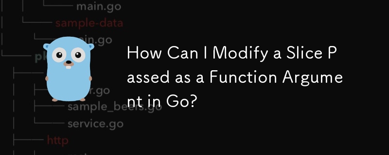 How Can I Modify a Slice Passed as a Function Argument in Go?