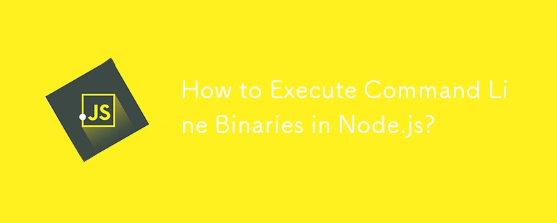 How to Execute Command Line Binaries in Node.js?