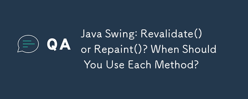 Java Swing: Revalidate() oder Repaint()? Wann sollten Sie die einzelnen Methoden anwenden?