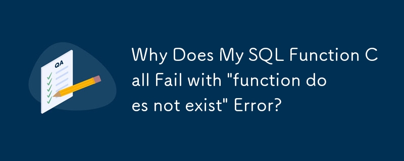 Why Does My SQL Function Call Fail with 'function does not exist' Error?