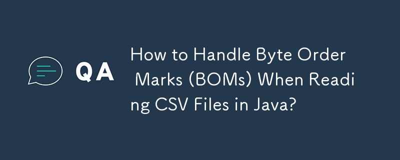 Wie gehe ich mit Byte Order Marks (BOMs) beim Lesen von CSV-Dateien in Java um?