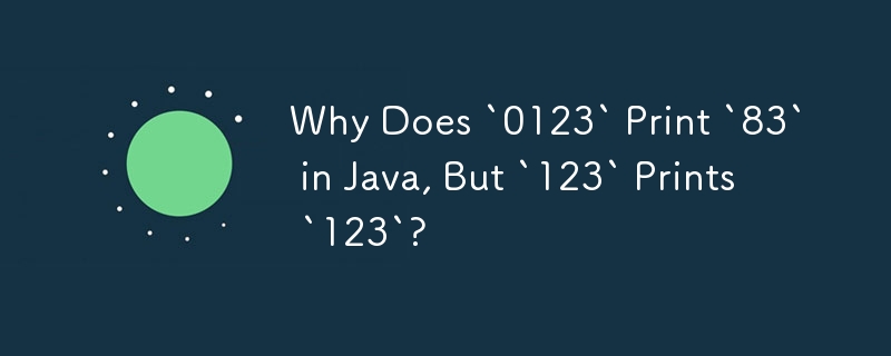 Pourquoi « 0123 » imprime-t-il « 83 » en Java, mais « 123 » imprime « 123 » ?