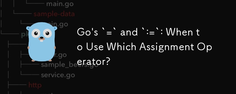 Go `=` et `:=` : quand utiliser quel opérateur d'affectation ?