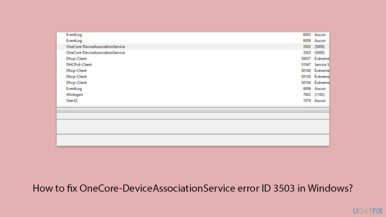 Windows で OneCore-DeviceAssociationService エラー ID 3503 を修正するにはどうすればよいですか?